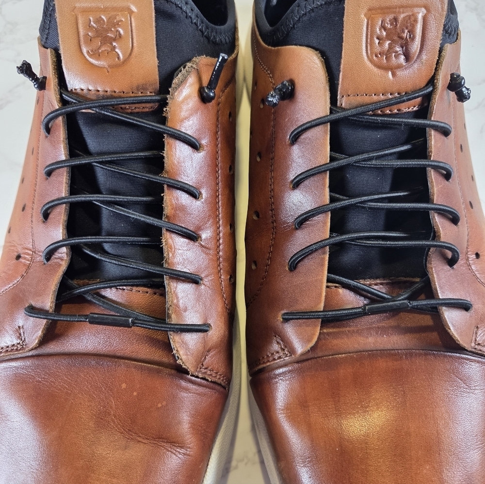 Men's Casual Leather Sneakers - Brown - Picture 3 of 8
